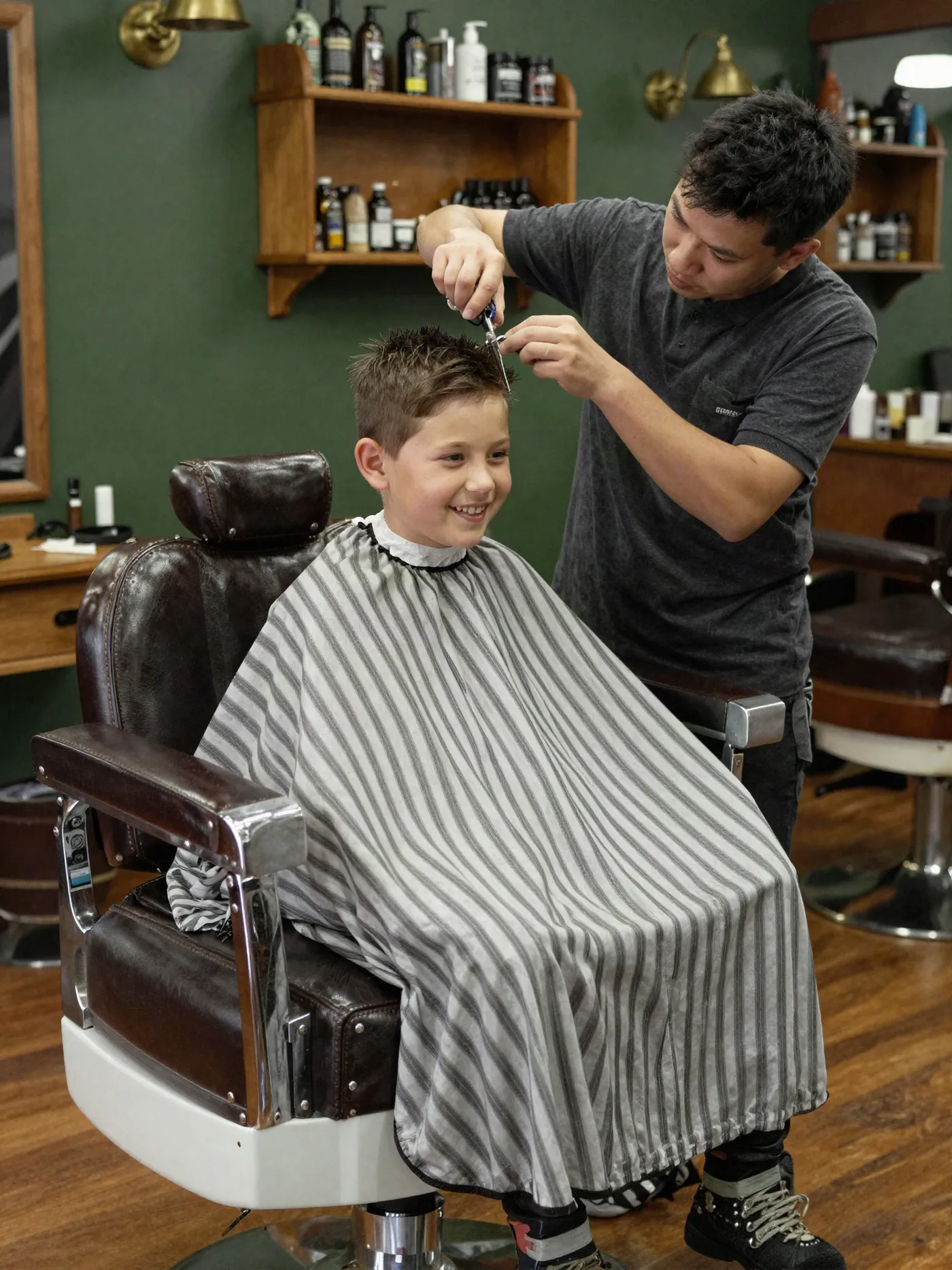 Infantil y jubilado en MadMen Barbería Madrid